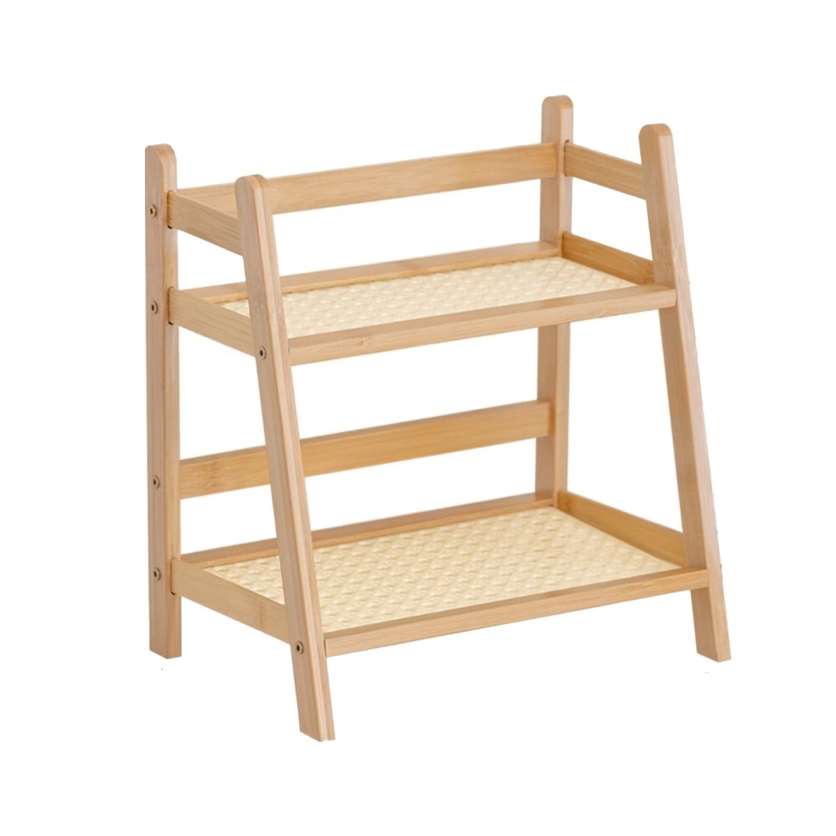 MUEBLE DE BAMBU 2 NIVELES BEIGE ESTANTE ORGANIZADOR DE COCINA YLIGAS REGALO - 3