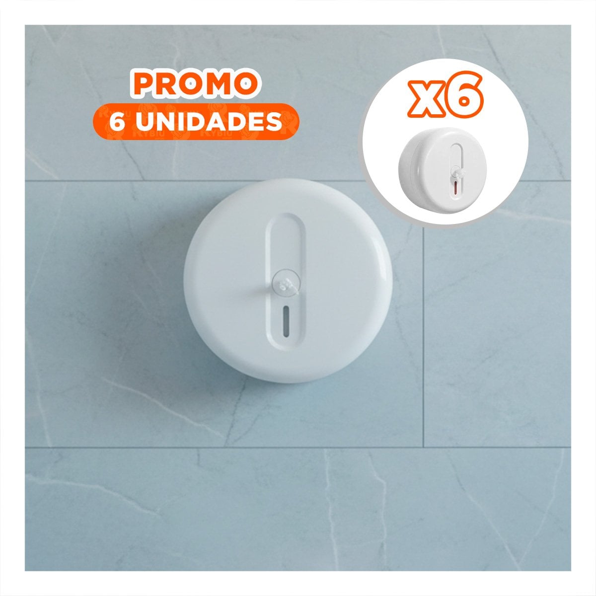 PACK6 SOPORTE PAPEL HIGIENICO BLANCO CIRCULAR JUMBO PARA USO DIARIO EN CASA YREGALO STICKER - 1