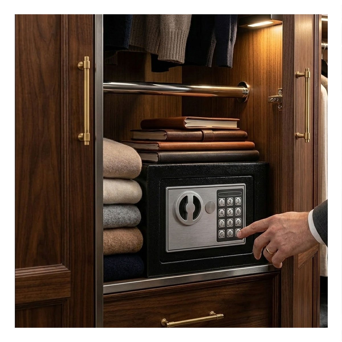 COFRE NEGRO 23X17X17CM PARA GUARDAR DINERO Y DOCUMENTOS EN HOGAR YPAPEL REGALO - 3