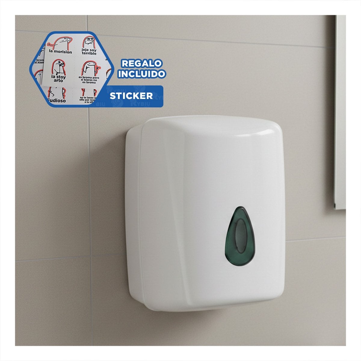 DISPENSADOR PAPEL TOALLA VERTICAL BLANCO EN ROLLO PARA COCINA Y HOGAR YREGALO STICKER - 1