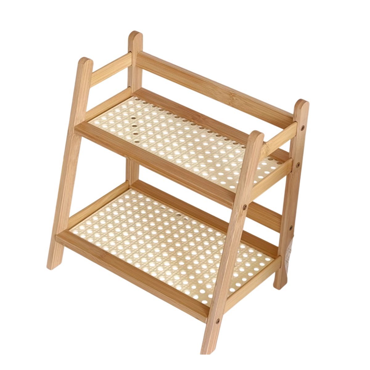 REPISA DE BAMBU 2 NIVELES BEIGE ORGANIZADOR DE COCINA FUNCIONAL YPAPEL REGALO - 1