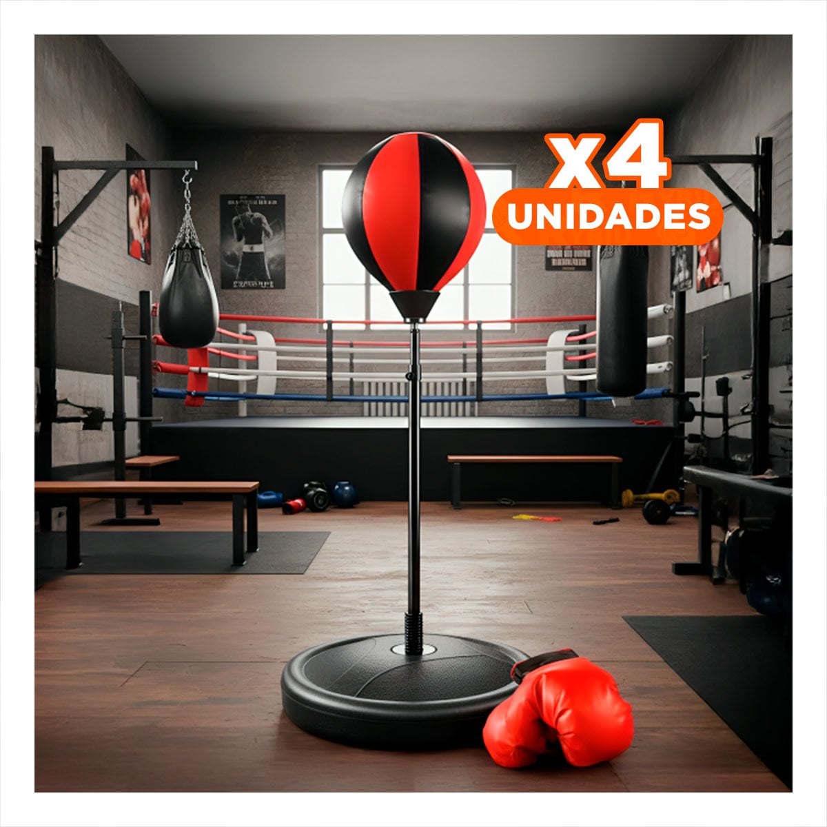 PACK4 SACO ENTRENAMIENTO BOX DE PIE 102CM COMPACTO Y DURADERO - 1
