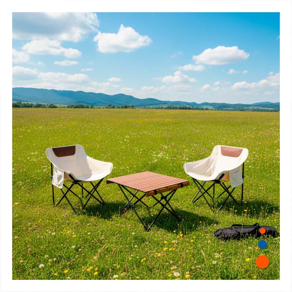 SILLA OUTDOOR CAMPING PORTATIL 40X70CM LIGERA Y ESTABLE - 2