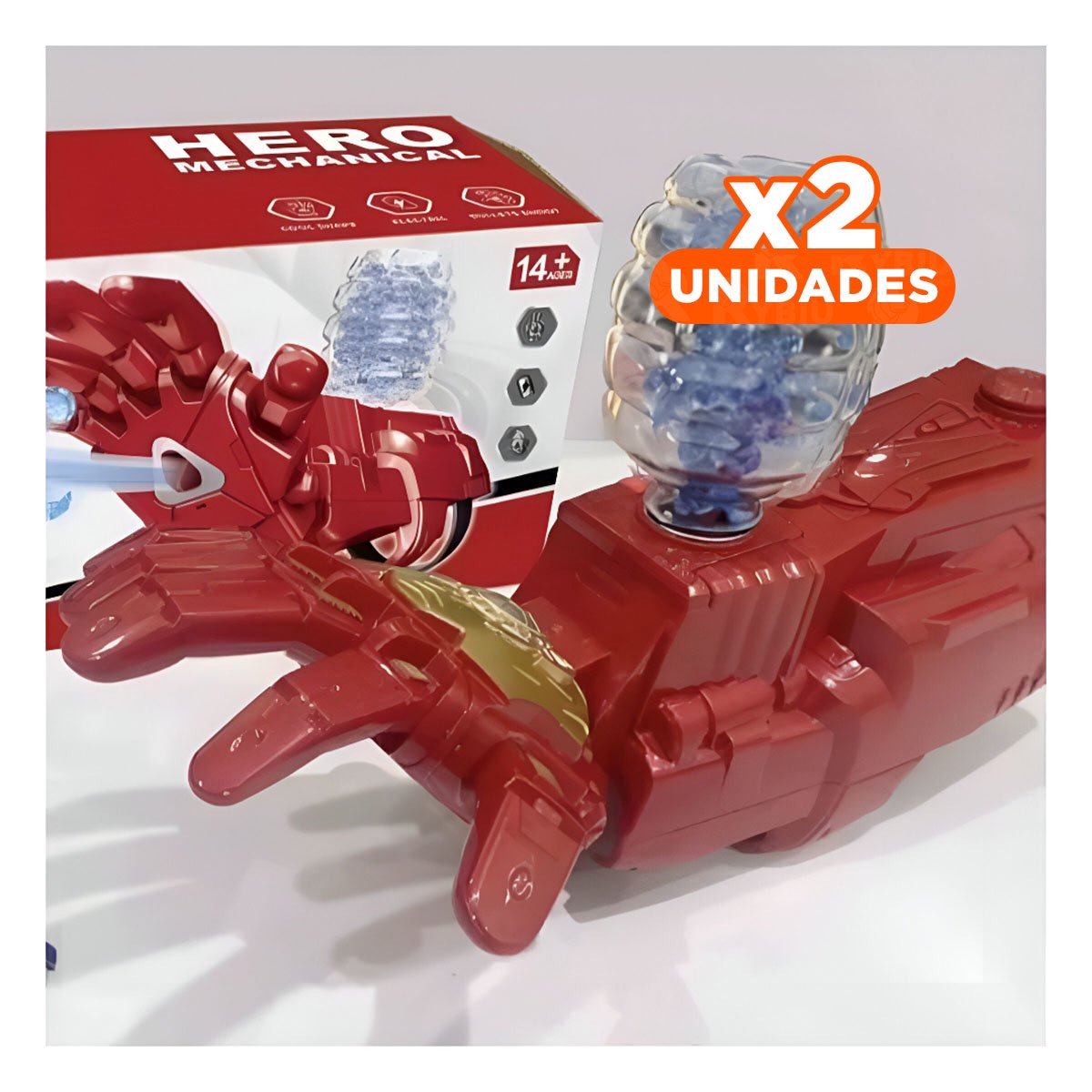 PACK2 ANTEBRAZO PARA AVENTURA SUPERHEROE HIDROGEL GUINDA ACCESORIO DE FANTASIA - 1