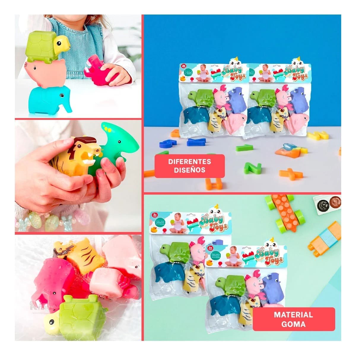 PACK12 PAQUETE DE ANIMALES CHILLONES SET 6 PARA MOMENTOS DIVERTIDOS YPAPEL REGALO - 2