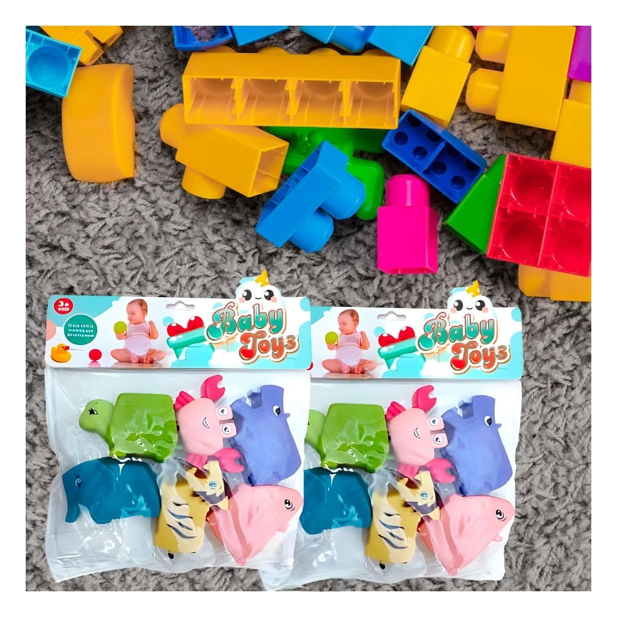 PACK4 KIT DE ANIMALES CHILLONES SET 6 PARA JUEGO Y RECREACION YREGALO STICKER - 5