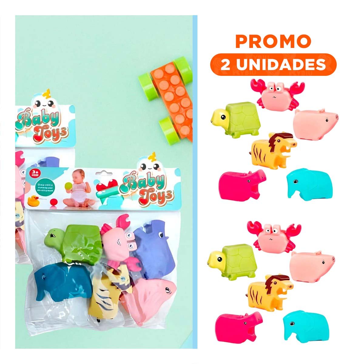 PACK2 COLECCION DE ANIMALES CHILLONES SET 6 PARA ENTRETENIMIENTO INFANTIL - 1