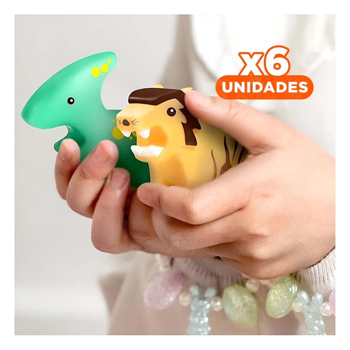 PACK6 PAQUETE DE ANIMALES CHILLONES SET 6 PARA DIVERSION Y JUEGO YREGALO STICKER - 1