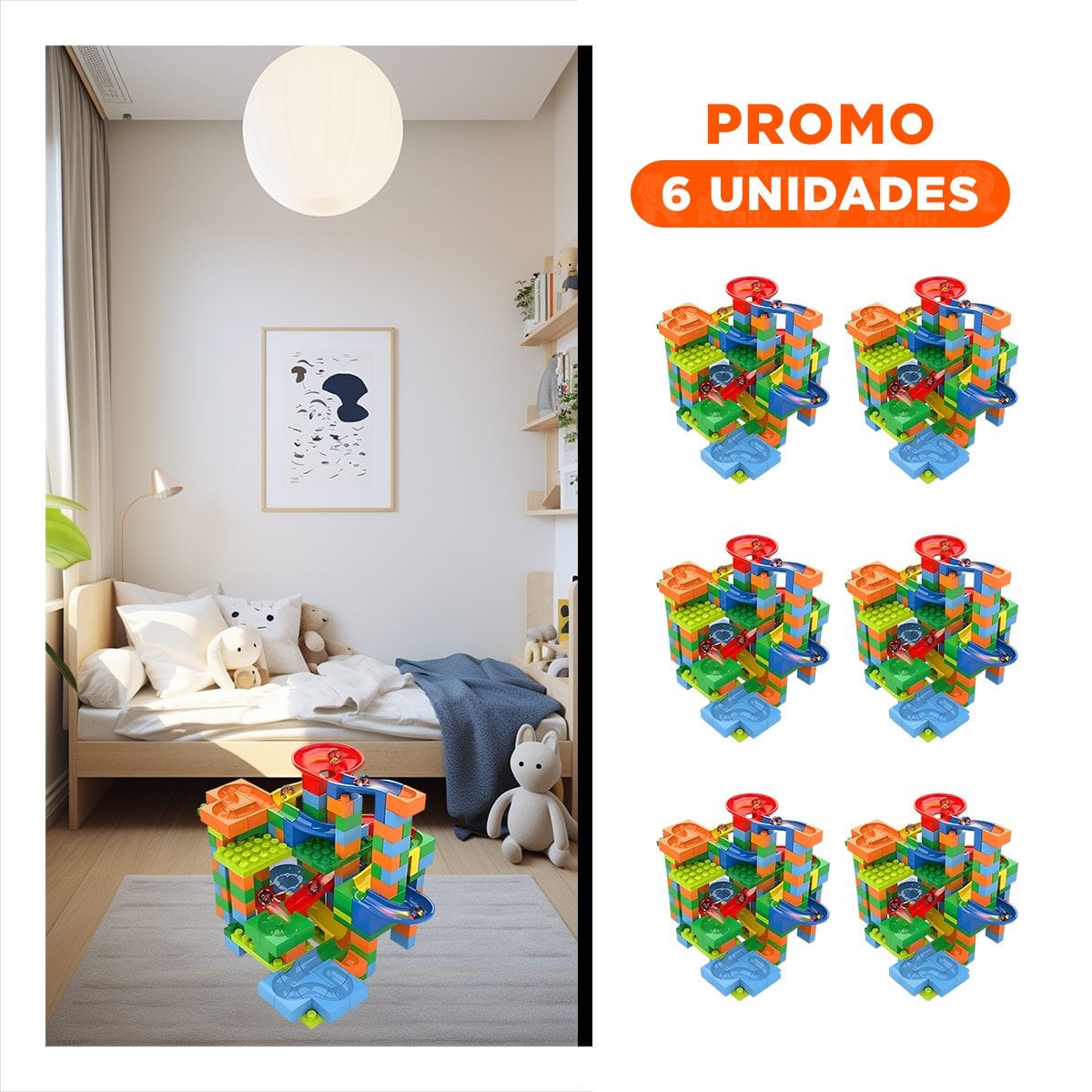 PACK6 RECORRIDO CANICAS 248 PIEZAS PARA JUEGO INFANTIL Y CREATIVO - 1