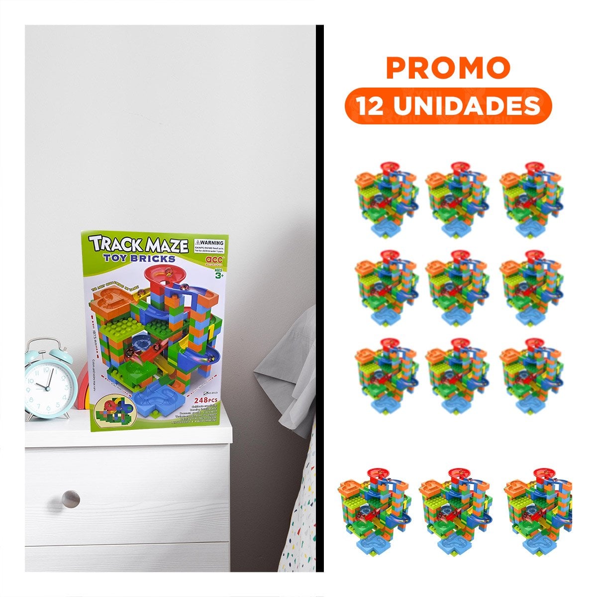 PACK12 CAMINO CANICAS 248 PIEZAS PARA JUEGO INFANTIL Y ACTIVO YREGALO STICKER - 1