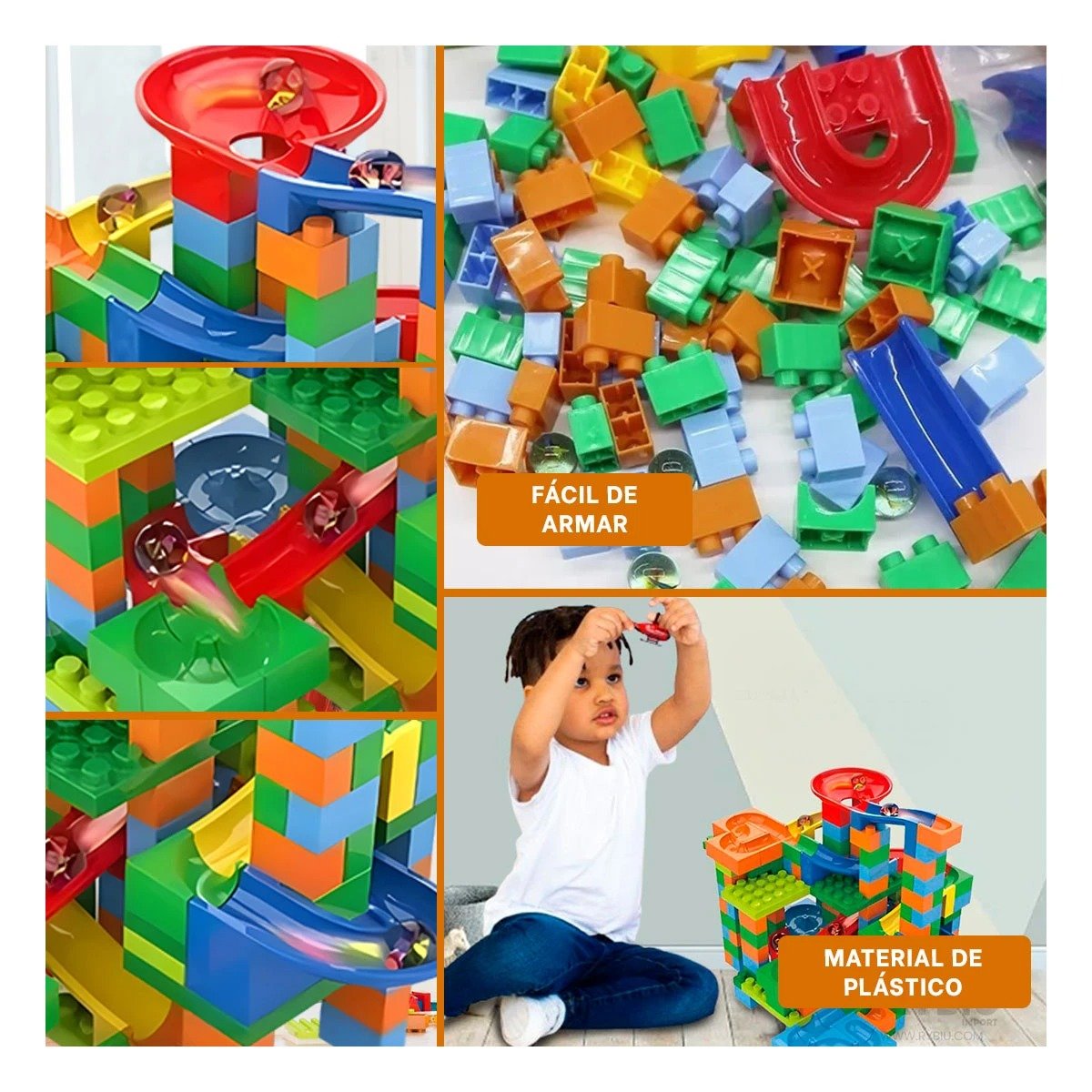 PACK4 TRAYECTO CANICAS 248 PIEZAS PARA ACTIVIDAD CREATIVA Y DIVERSION YREGALO STICKER - 2