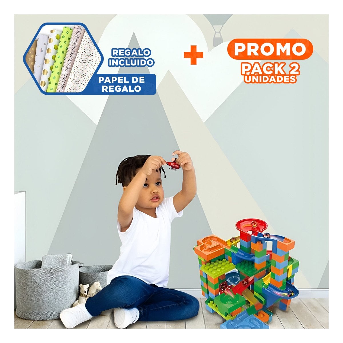 PACK2 CIRCUITO CANICAS 248 PIEZAS PARA DIVERSION ACTIVA Y JUEGO YPAPEL REGALO - 1