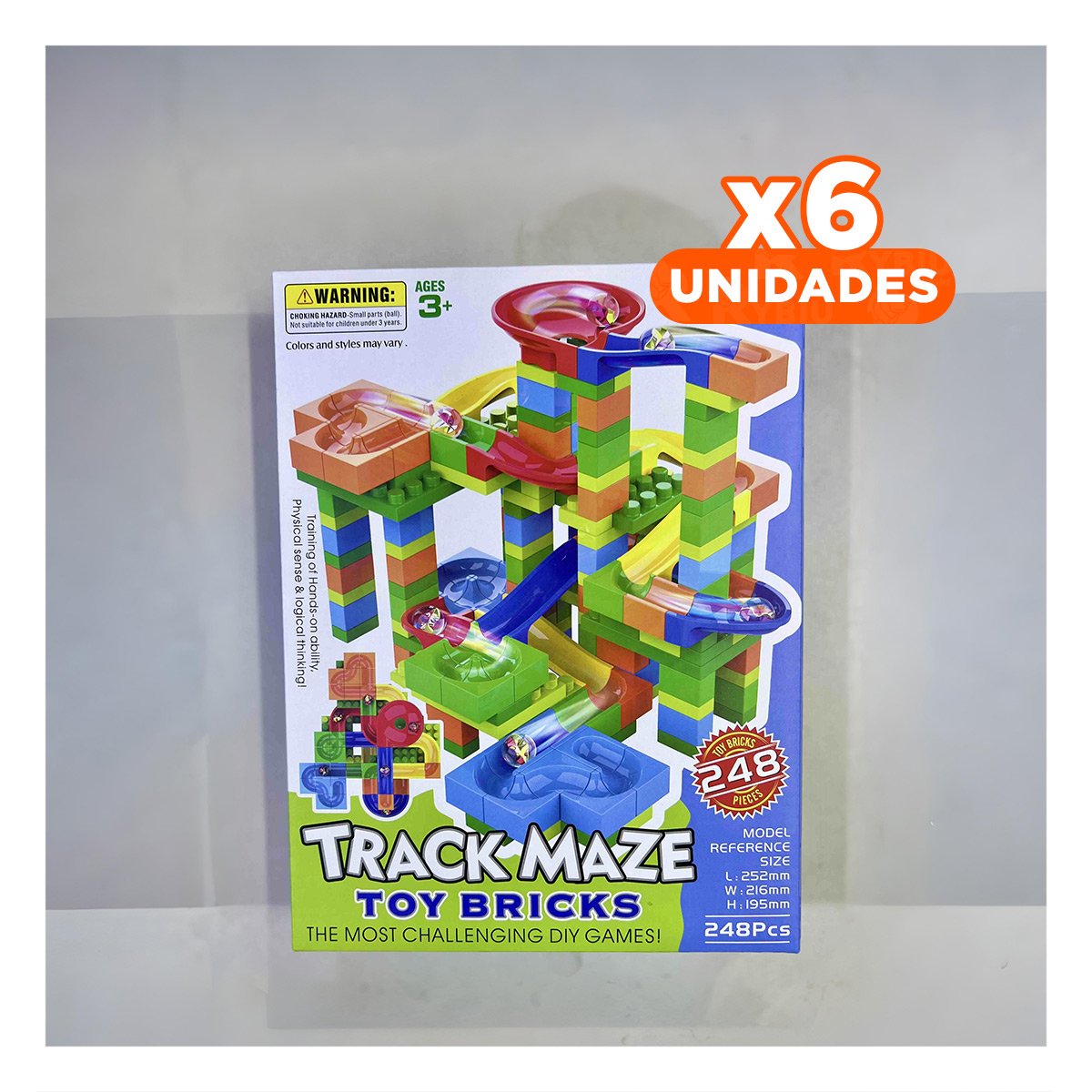 PACK6 CIRCUITO CANICAS 248 PIEZAS PARA JUEGO CREATIVO Y ACTIVIDAD YREGALO STICKER - 1