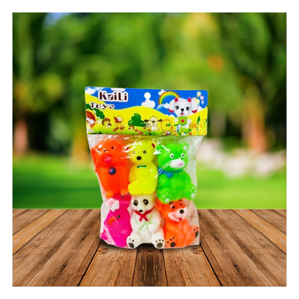 PACK6 SET MULTICOLOR DE ANIMALES 6 PIEZAS CHILLONES - 5