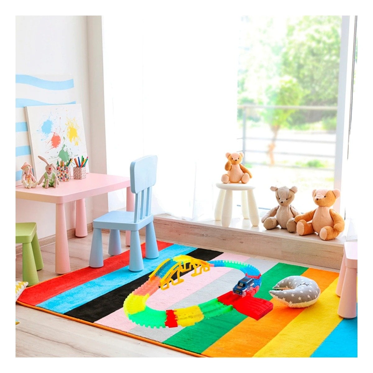 PACK4 CAMINO DE COLORES CON CARRO JUGUETE PARA NIÑOS COLORIDO Y CREATIVO - 2