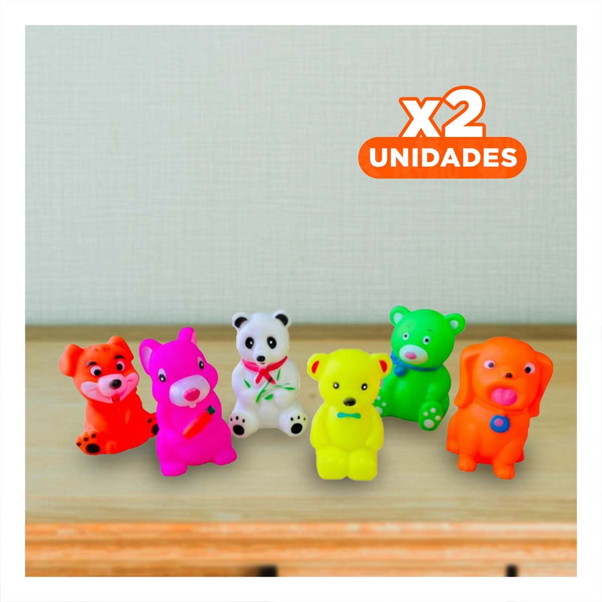 PACK2 JUGUETES EDUCATIVOS DE ANIMALES 6 PIEZAS MULTICOLOR CHILLONES YREGALO STICKER - 1