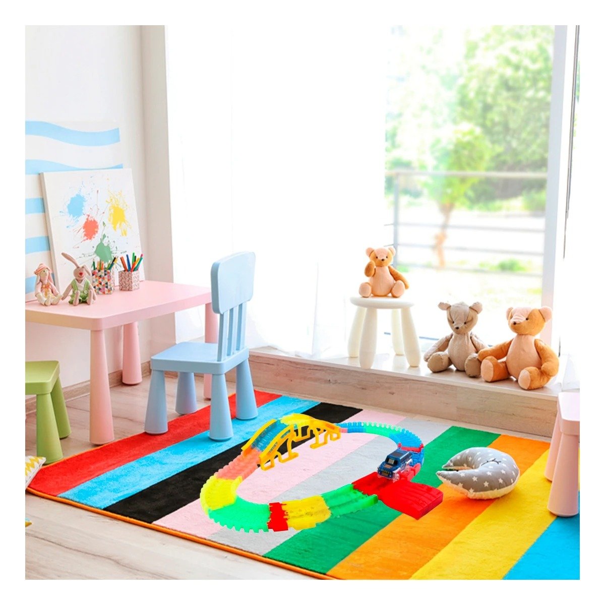 PACK2 CAMINO DE COLORES CON CARRO JUGUETE PARA NIÑOS COLORIDO Y ALEGRE - 2