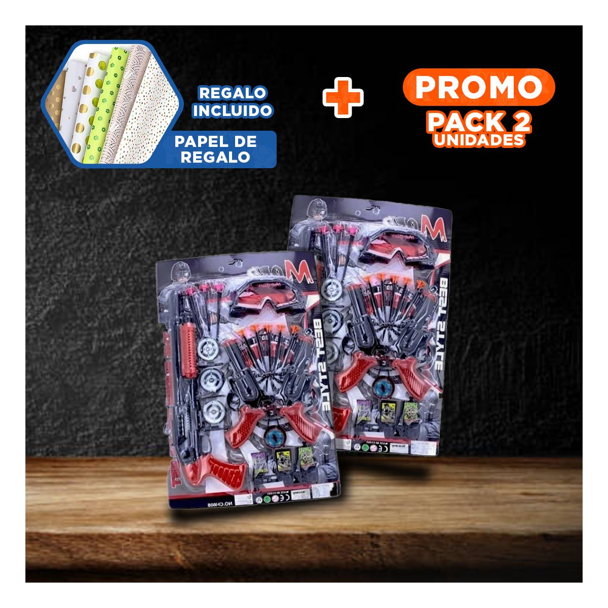 PACK2 SET INFANTIL DE TIRO CON DARDOS Y ACCESORIOS PARA DIVERSION YPAPEL REGALO - 1