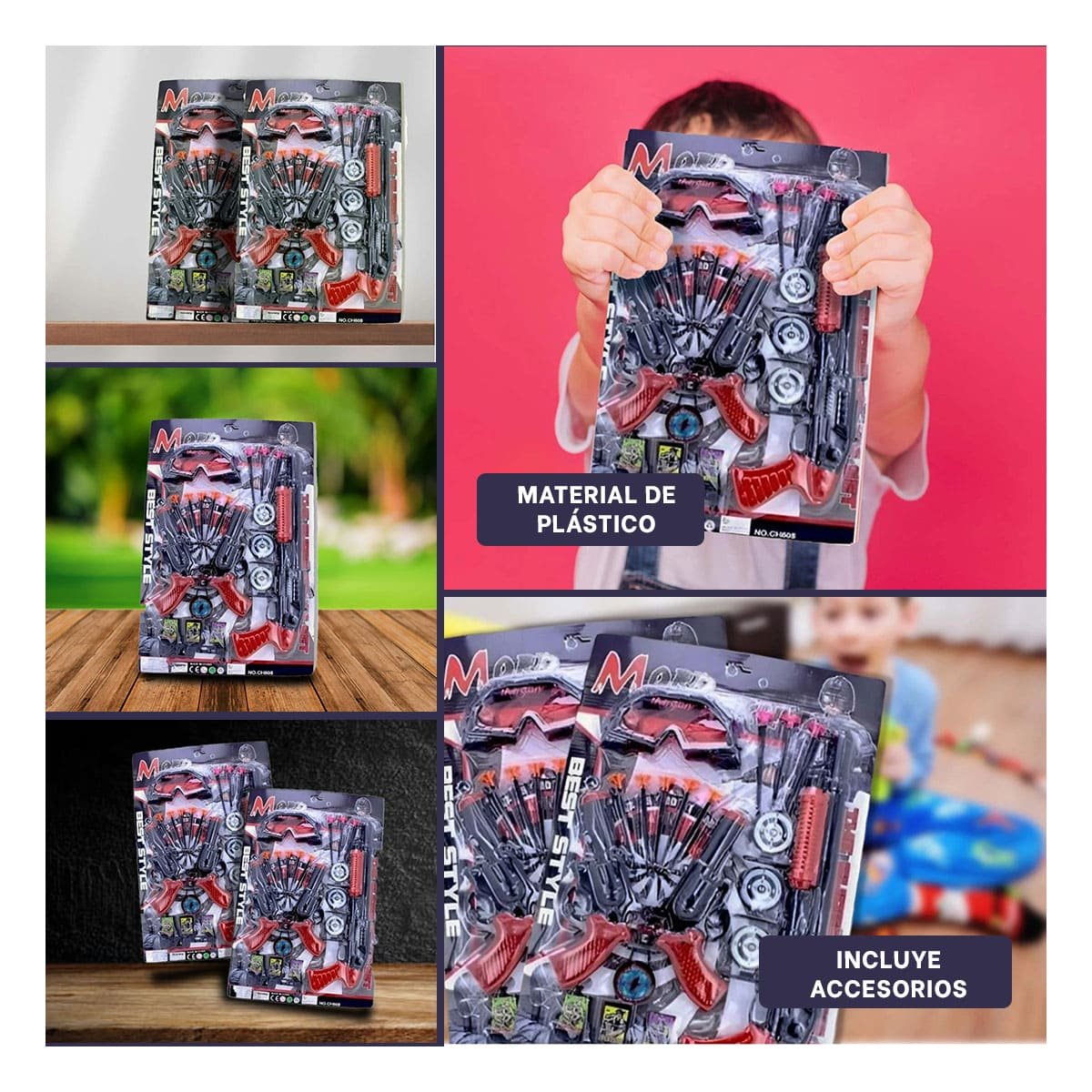 PACK2 SET INFANTIL DE TIRO CON DARDOS Y ACCESORIOS PARA DIVERSION YPAPEL REGALO - 3