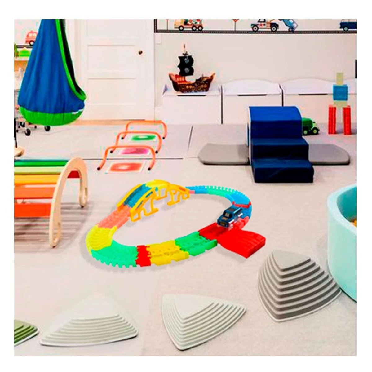 PACK6 PISTA DE COLORES CON CARRO JUGUETE PARA NIÑOS CREATIVO Y ALEGRE - 5