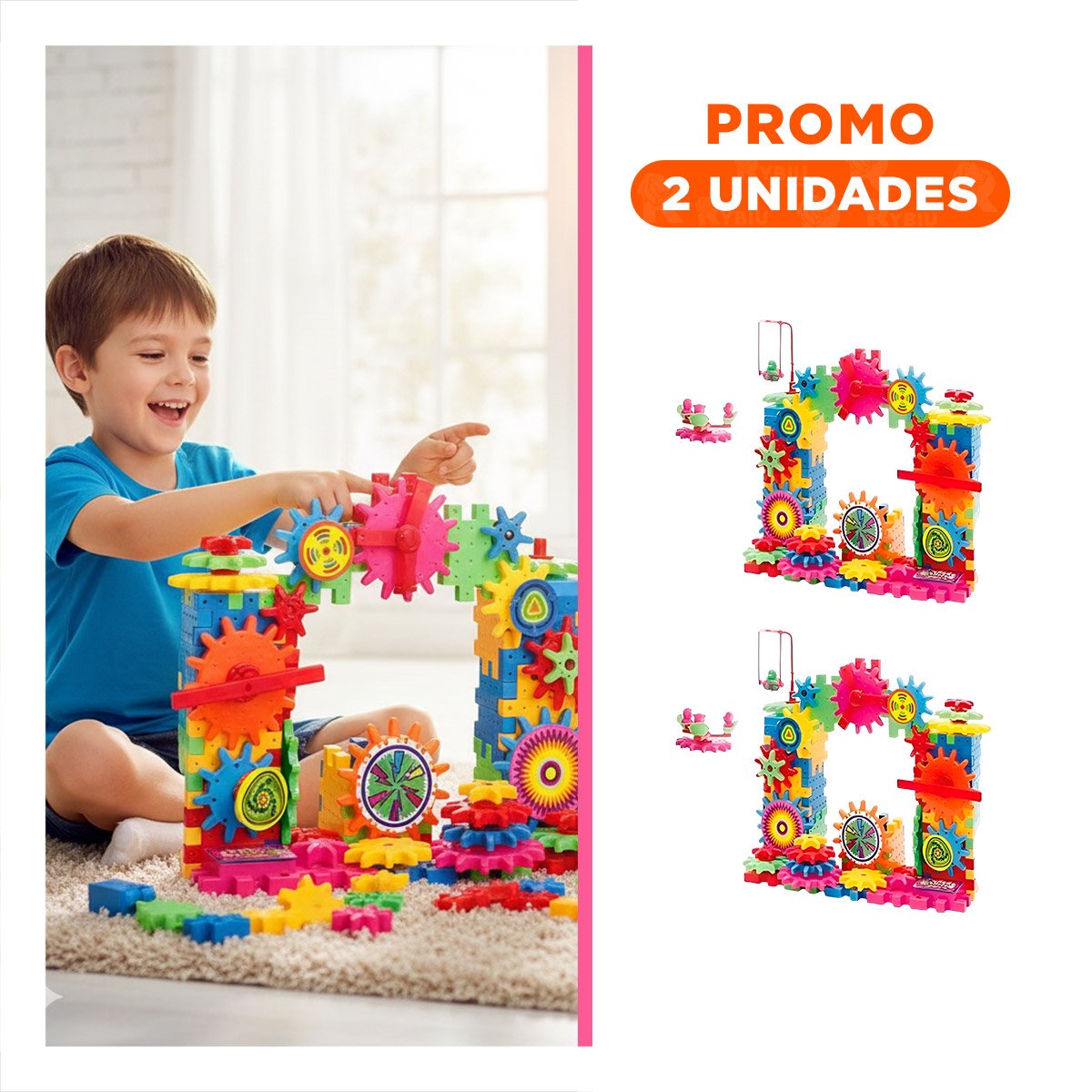 PACK2 SET EDUCATIVO Y CREATIVO DE GRANAJE 108 PIEZAS PARA NIÑOS - 1
