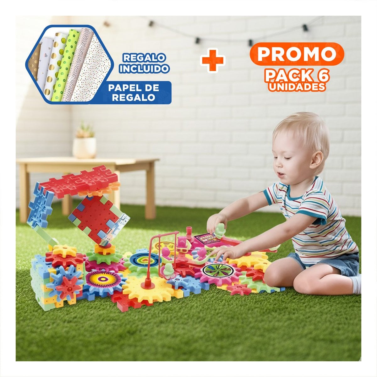 PACK6 KIT CREATIVO DE GRANAJE 108 PIEZAS PARA NIÑOS YPAPEL REGALO - 1
