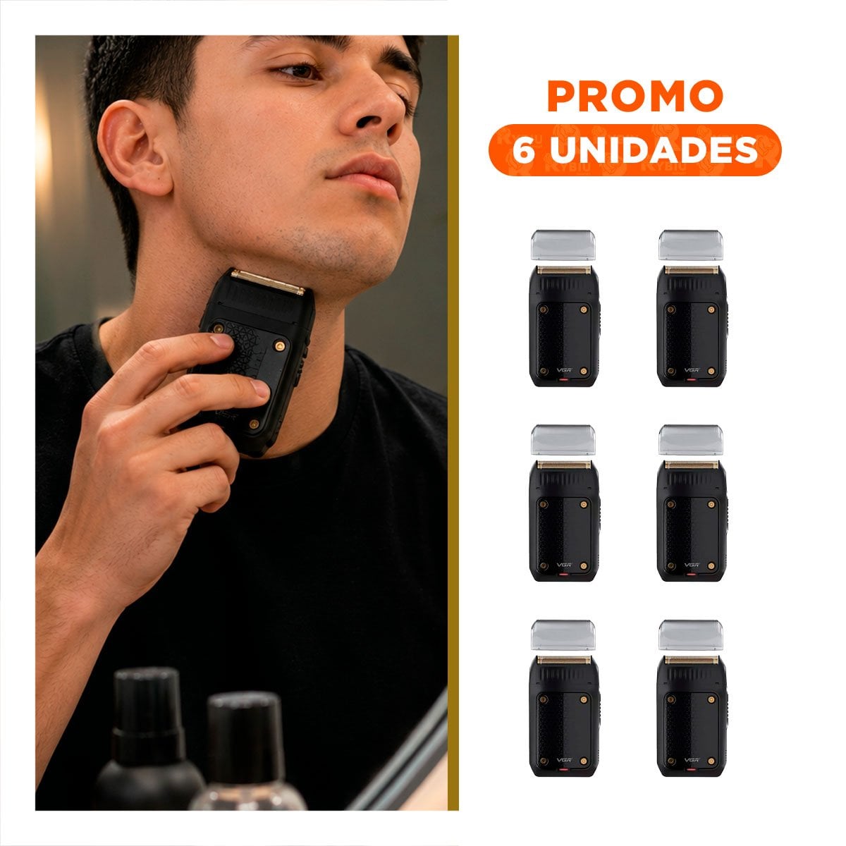 PACK6 COMPLEMENTO PARA AFEITADO INALAMBRICO RECARGABLE COLOR NEGRO PARA EL HOGAR - 1