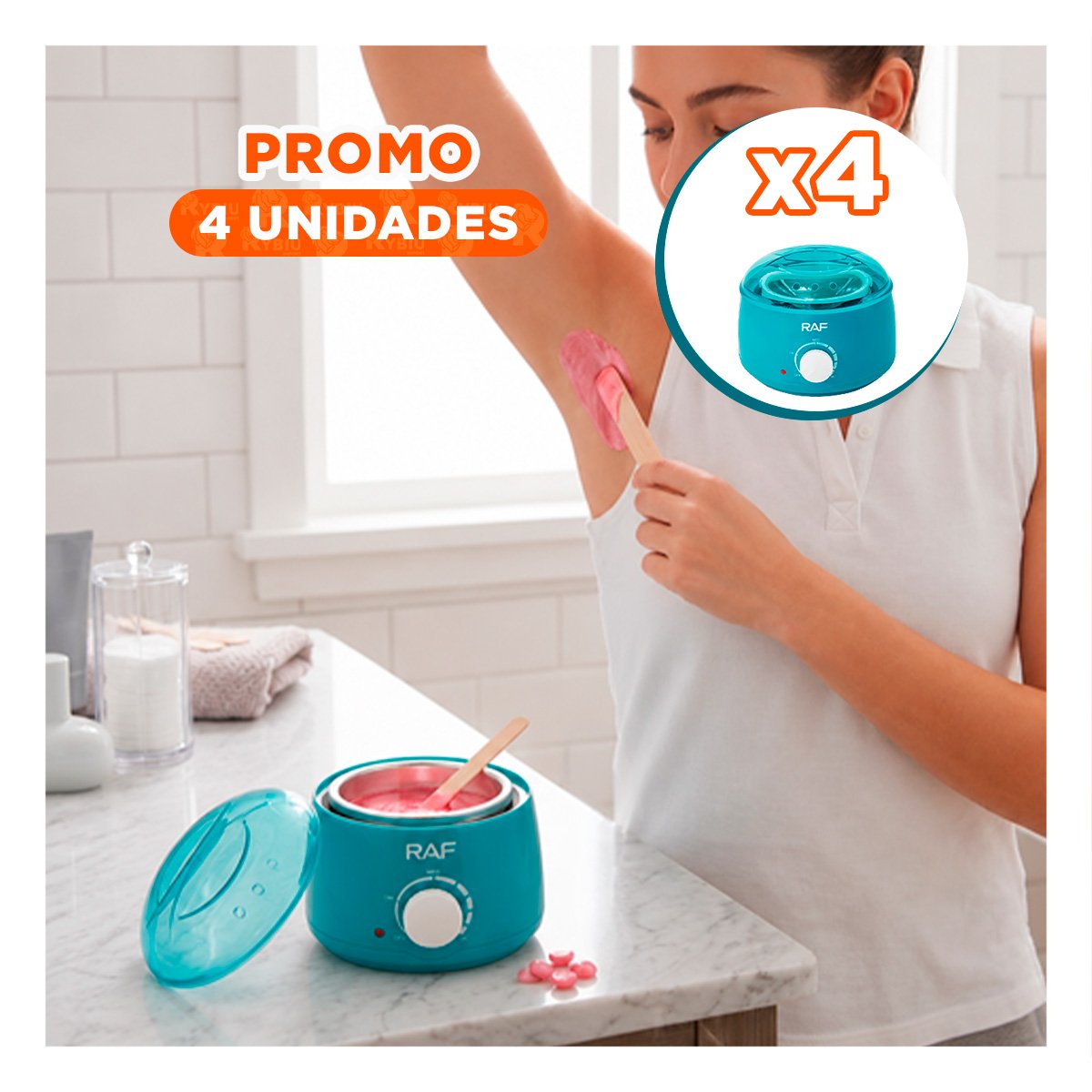 PACK4 CAZUELA PARA CERA COLOR TURQUESA EN TRATAMIENTOS DE BELLEZA - 1