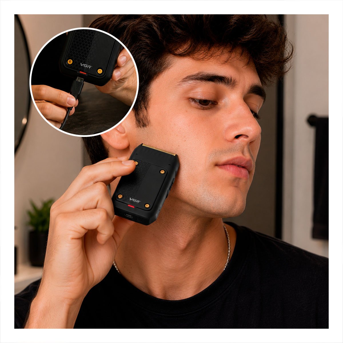 BARBERO DE AFEITADO INALAMBRICO RECARGABLE PARA USO DIARIO DE USO PRACTICO Y STICKY - 2