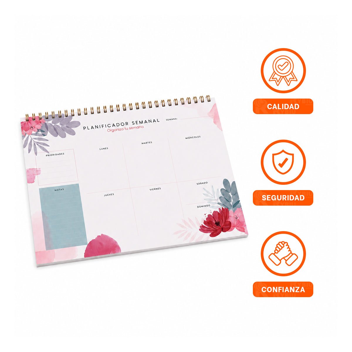 CUADERNO SEMANAL BEIGE CON 50 HOJAS PARA ORGANIZAR ACTIVIDADES 28X22,5 - 3