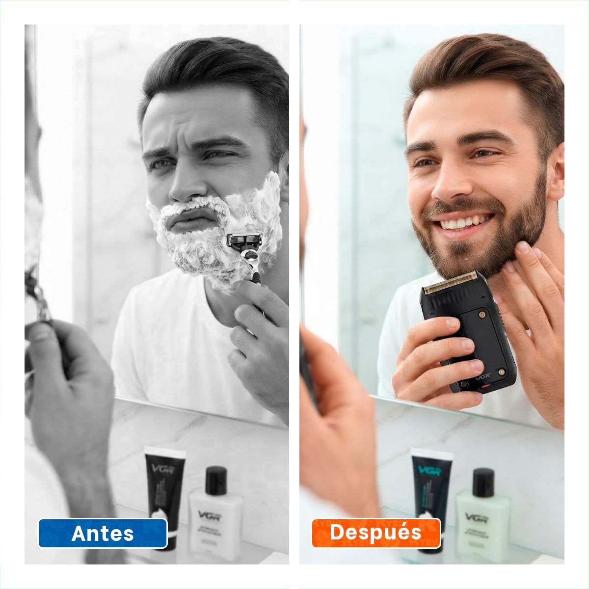 RASURADOR DE AFEITADO INALAMBRICO RECARGABLE EN CASA CON DISENO COMPACTO - 3