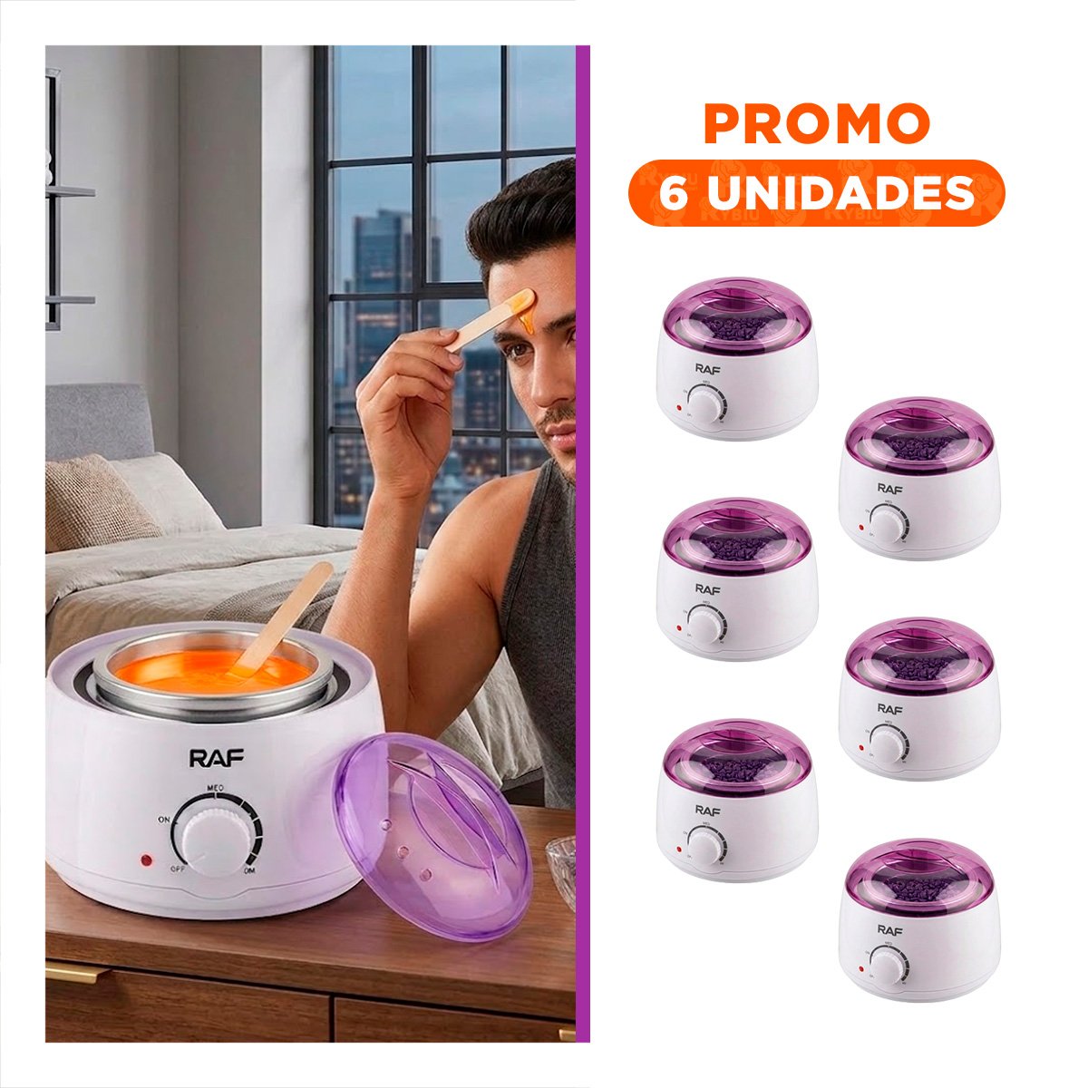 PACK6 RECIPIENTE DE CERA PARA BELLEZA COLOR BLANCO PROFESIONAL - 1