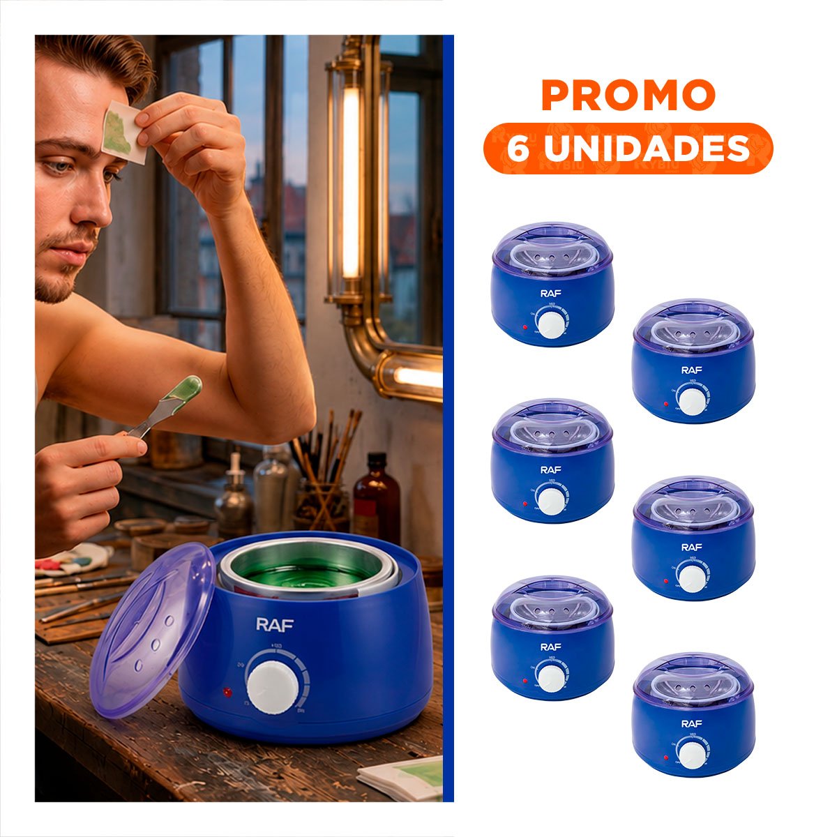 PACK6 RECIPIENTE DE CERA PARA BELLEZA COLOR VIOLETA PROFESIONAL - 1