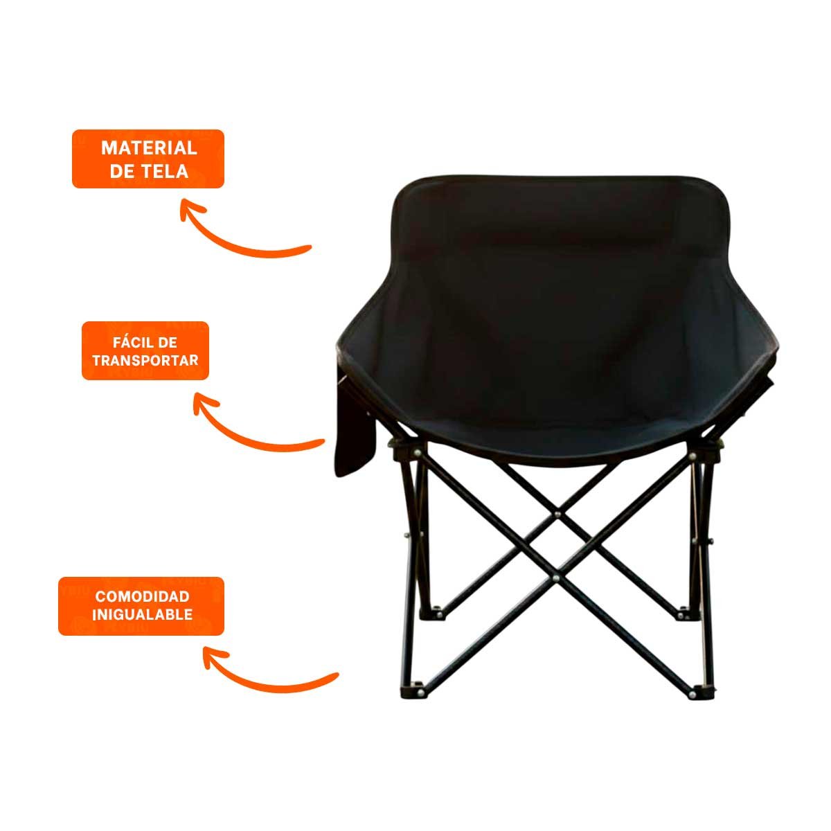 SILLA LIGERA PLEGABLE CAMPING PORTATIL 40X70CM ESTABLE Y CONFIABLE YLIGAS REGALO - 3