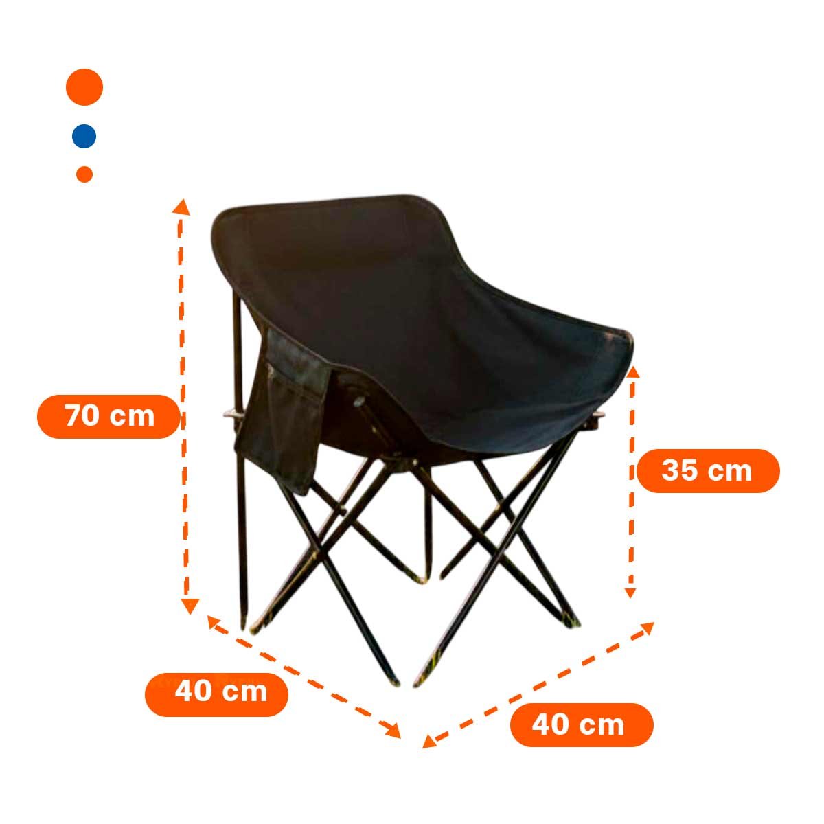 PACK4 SILLA OUTDOOR CAMPING PORTATIL 40X70CM LIGERA Y FIRME YREGALO STICKER - 4
