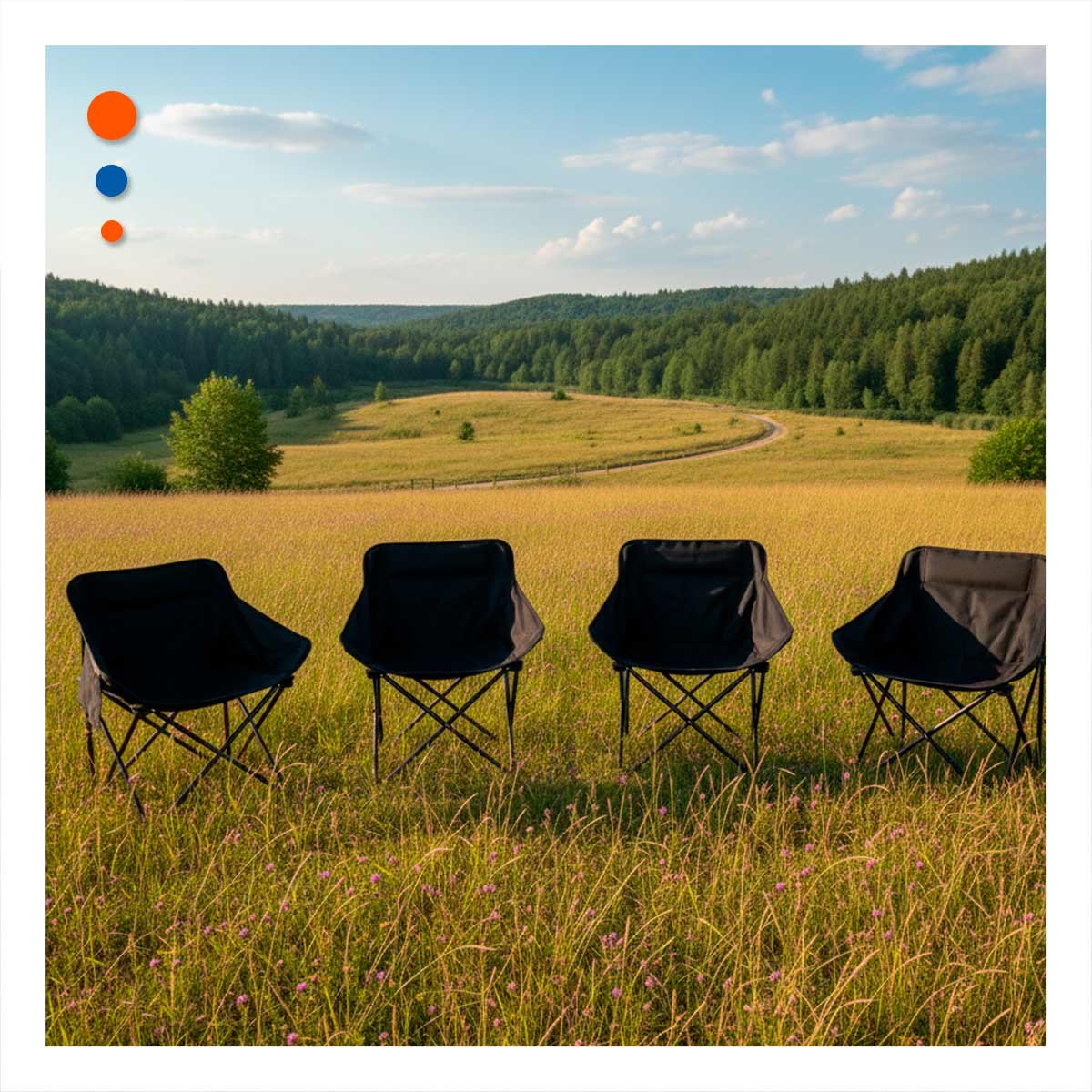 PACK2 SILLA OUTDOOR CAMPING PORTATIL 40X70CM FIRME Y LIGERA - 2