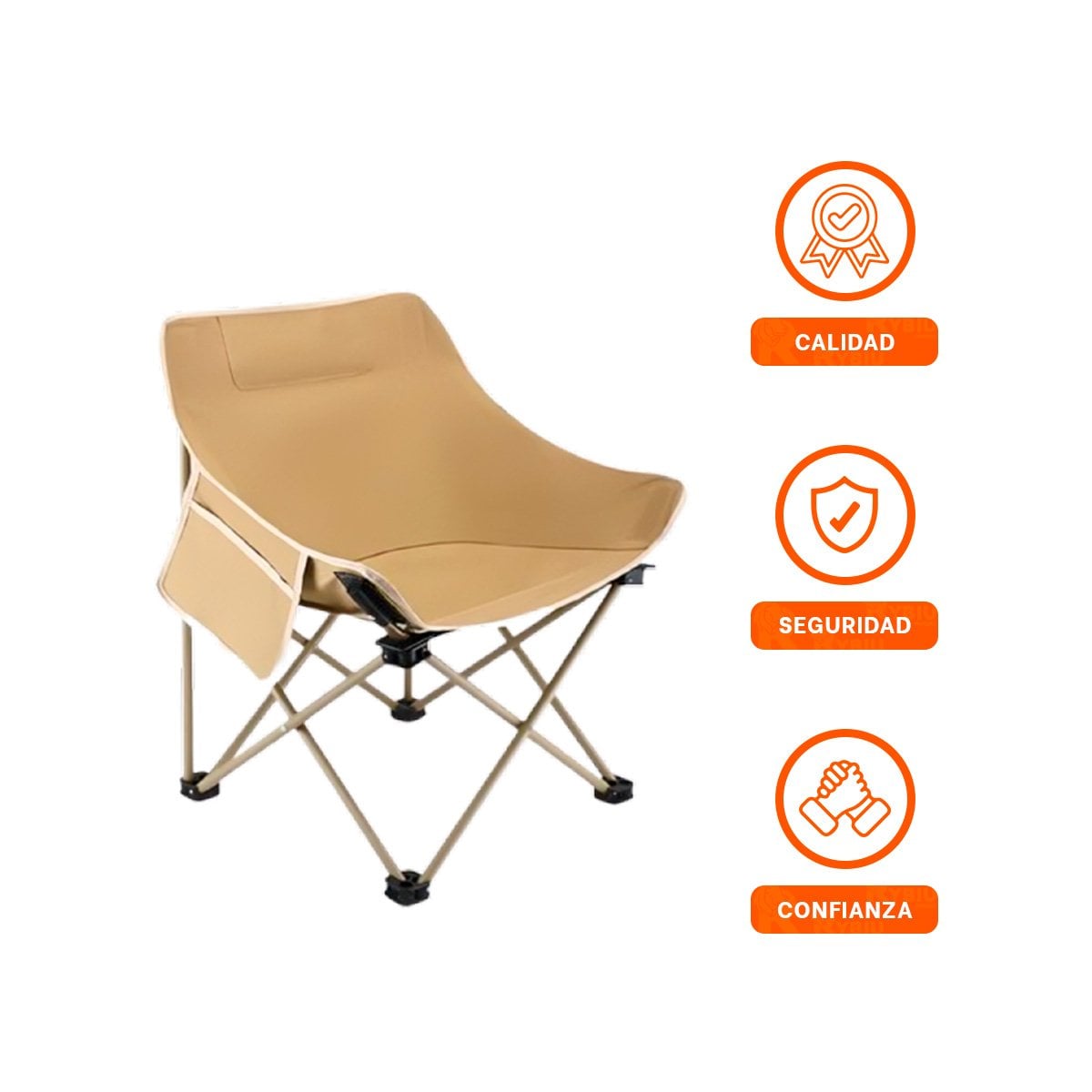 SILLA LIGERA PLEGABLE CAMPING PORTATIL 40X70CM ESTABLE Y CONFIABLE YLIGAS REGALO - 3