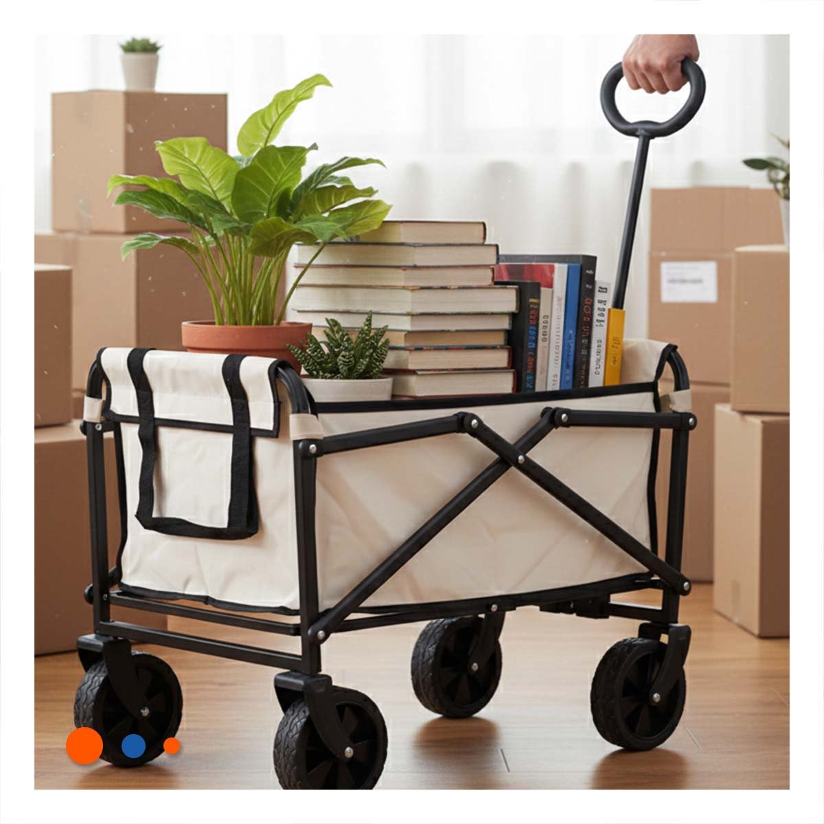 CARRITO COMPACTO DE CARGA 67X70X39CM DURADERO Y FACIL DE MOVER YREGALO STICKER - 2