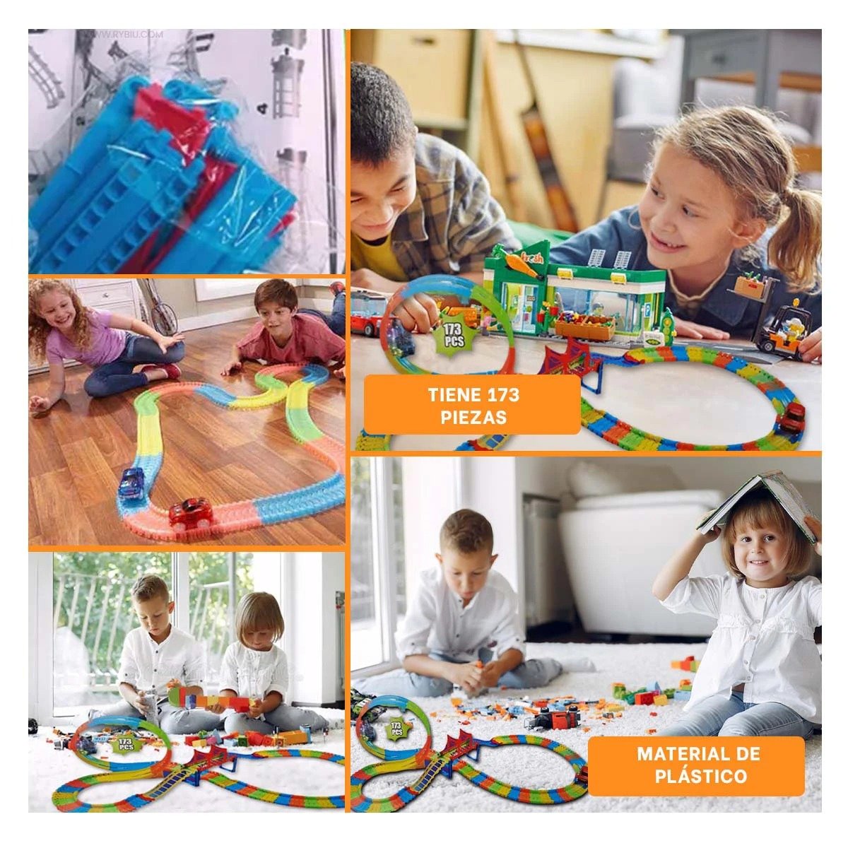 PACK6 CIRCUITO CREATIVO CON MINI CARRO PARA CASA DIVERSION YPAPEL REGALO - 3