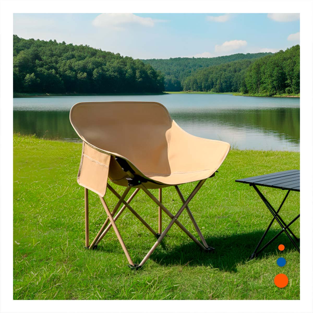 PACK4 ASIENTO PLEGABLE CAMPING PORTATIL 40X70CM CONFIABLE Y ESTABLE YPAPEL REGALO - 5