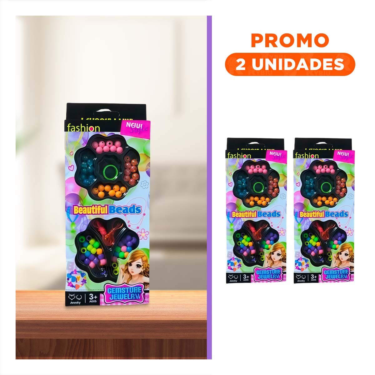 PACK2 CONJUNTO ESPECIAL DE HACER COLLARES DE JUGUETE EN CAJA PARA NIÑAS - 1