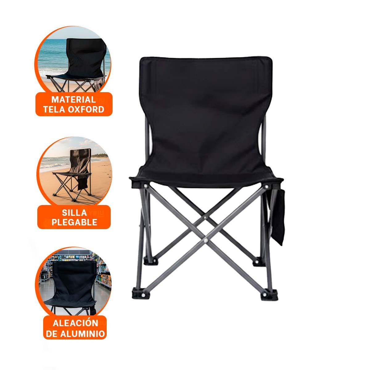 BANCO DE CAMPO PLEGABLE 36X60CM FIRME Y CONFIABLE - 3