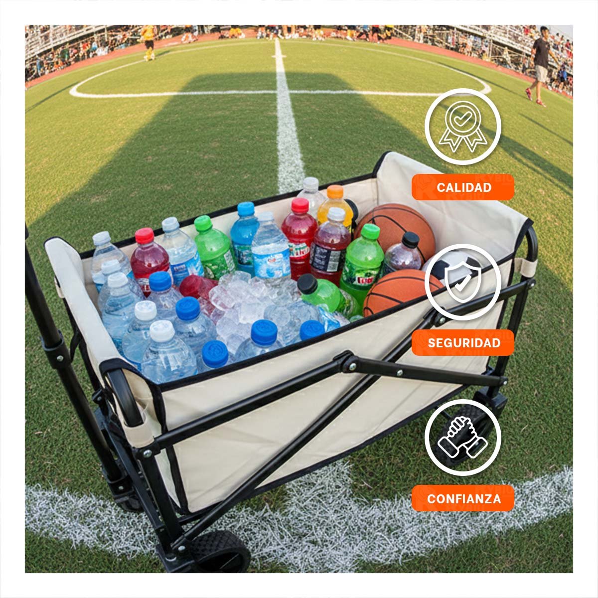 CARRO LIGERO PORTATIL 67X70X39CM FIRME Y CONFIABLE YLIGAS REGALO - 2