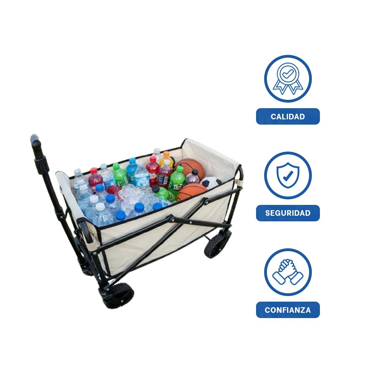 CARRO LIGERO PORTATIL 67X70X39CM FIRME Y CONFIABLE YLIGAS REGALO - 3
