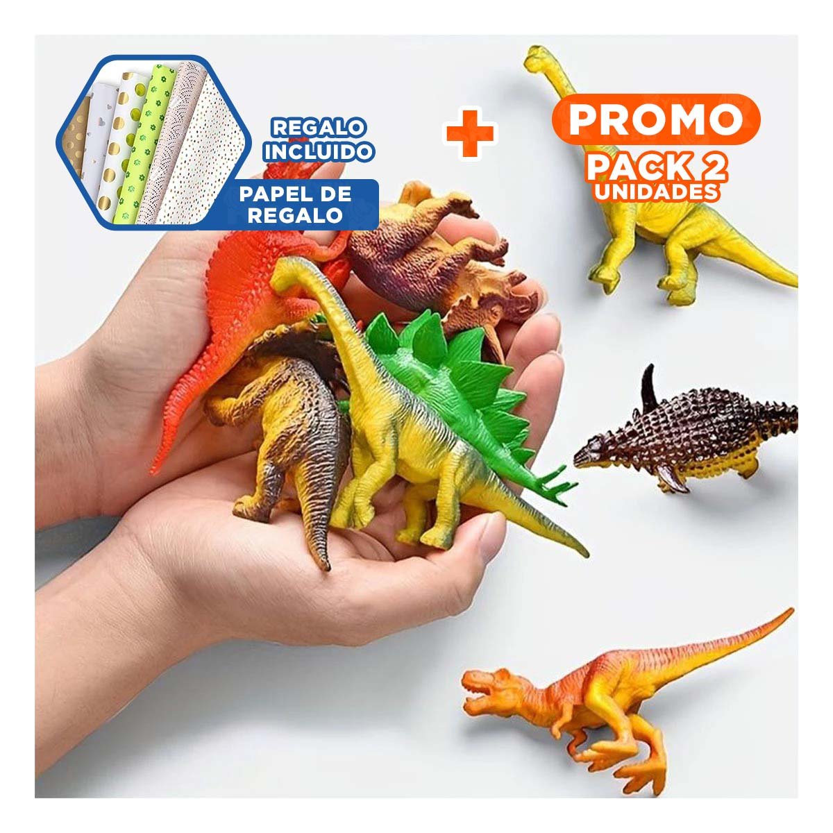 PACK2 EXPLORACION DE DINOSAURIOS CON ACCESORIOS EN BOLSA PARA JUEGO CREATIVO YPAPEL REGALO - 1