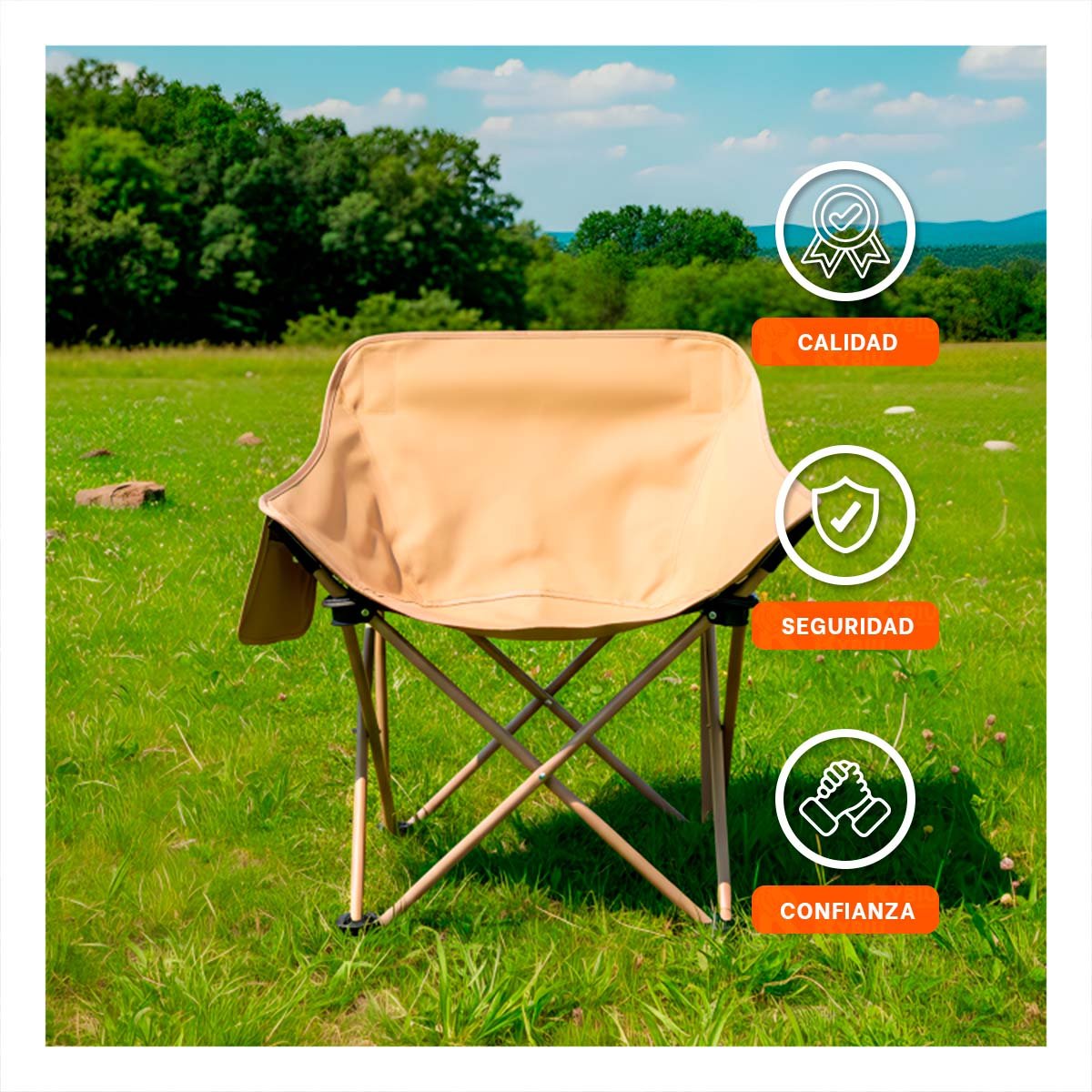PACK4 SILLA LIGERA PLEGABLE CAMPING PORTATIL 40X70CM DURADERA Y FIRME - 3