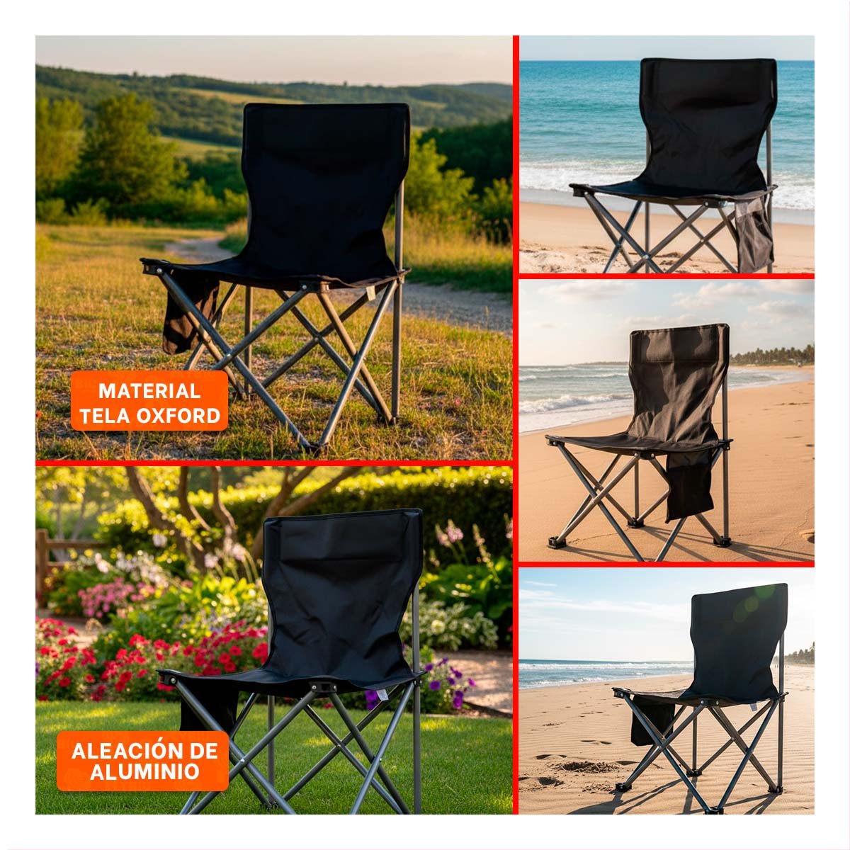 BUTACA ERGONÓMICA CAMPING 36X60CM CÓMODA Y ESTABLE YSTICKY - 5