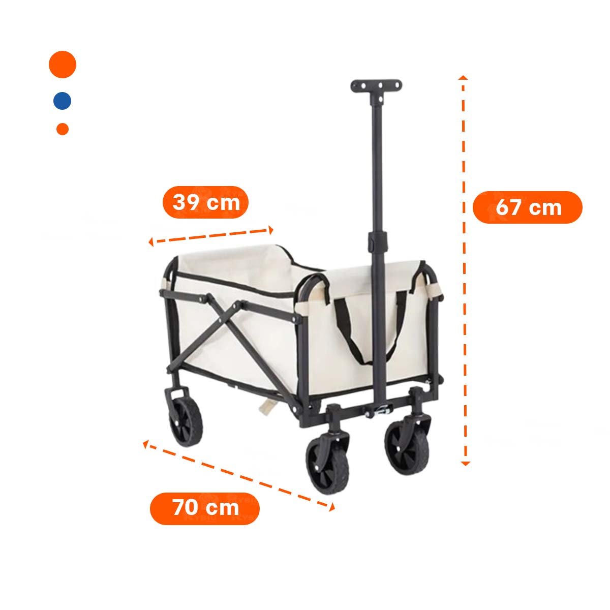 PACK2 CADDY LIGERO PORTATIL 67X70X39CM DURADERO Y CONFIABLE YPAPEL REGALO - 4