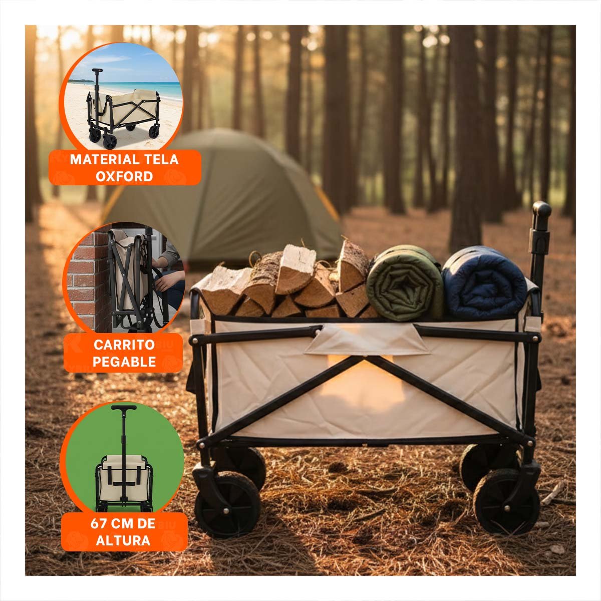 PACK2 CADDY LIGERO PORTATIL 67X70X39CM DURADERO Y CONFIABLE YPAPEL REGALO - 5