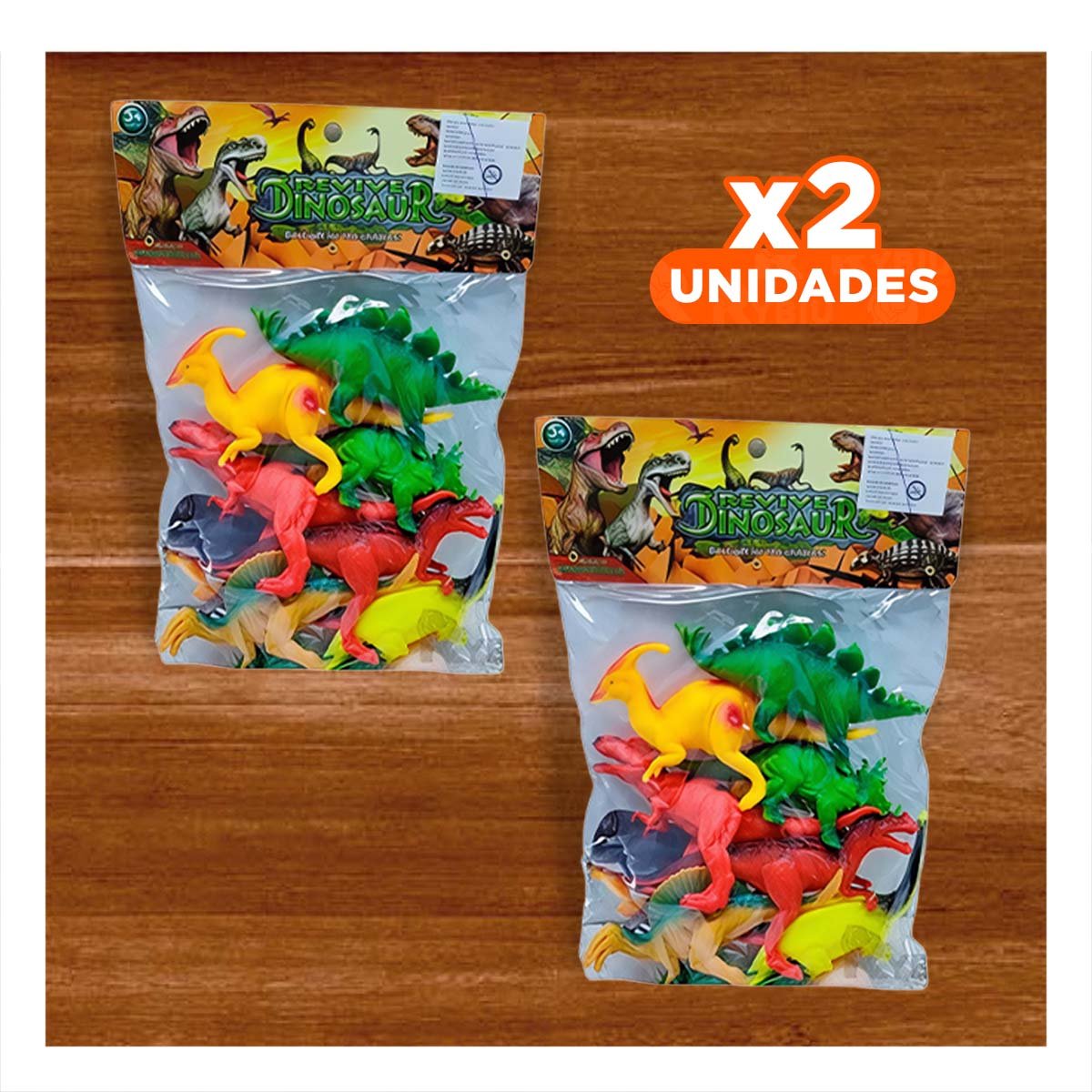 PACK2 HISTORIA DE DINOSAURIOS CON ACCESORIOS EN BOLSA PARA DIVERSION EN CASA YREGALO STICKER - 1